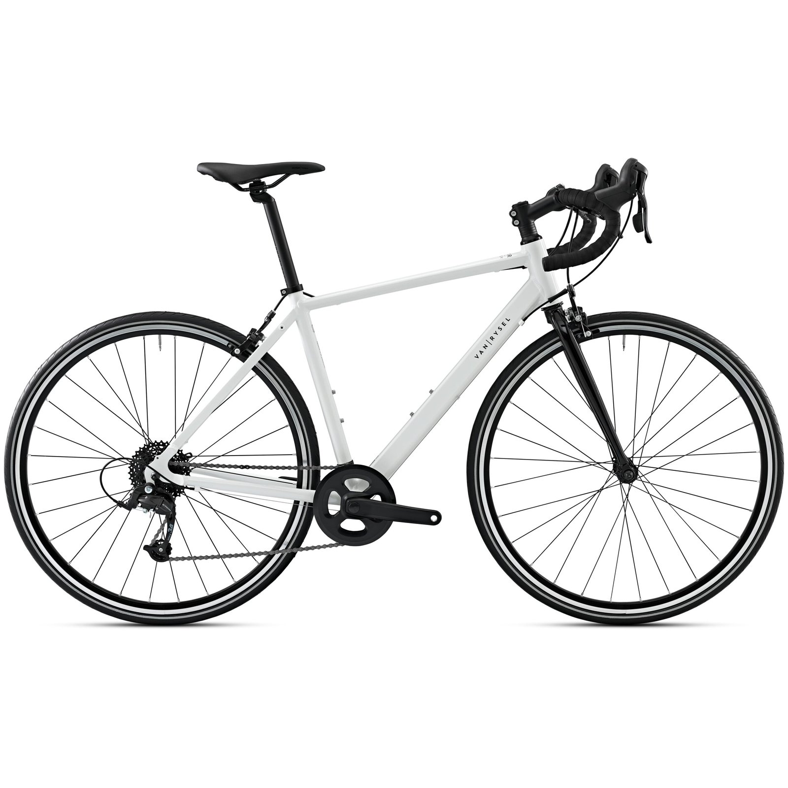 TRIBAN Women's Road Bike Easy 8 Speed Rim Brakes - White