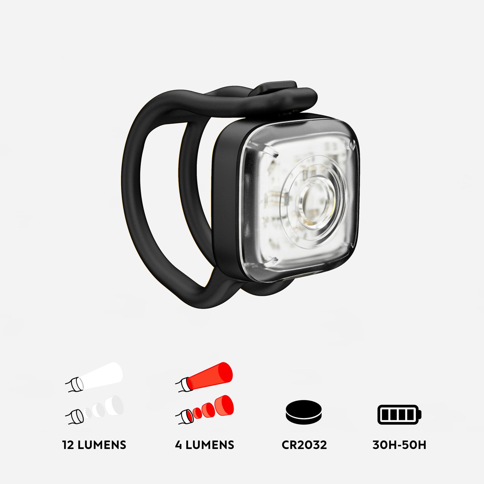 Battery-Powered Front/Rear Bike Light SL110 - Black
